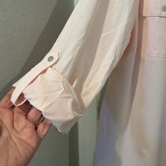 NWT Notations  Light Pink Button Down Front Long Sleeve Blouse - Picture 6 of 9